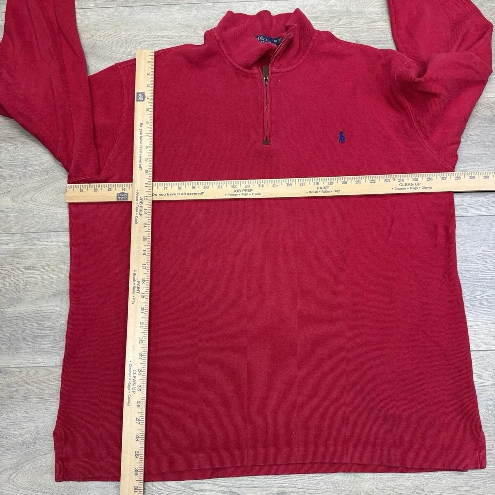 Polo‎ Ralph Lauren Red 1/4 Zip Pullover Men Sz XLT Preppy Matcha Elevated